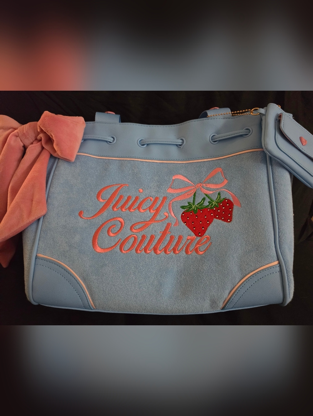 Juicy Couture Blue & Pink Strawberry Tote